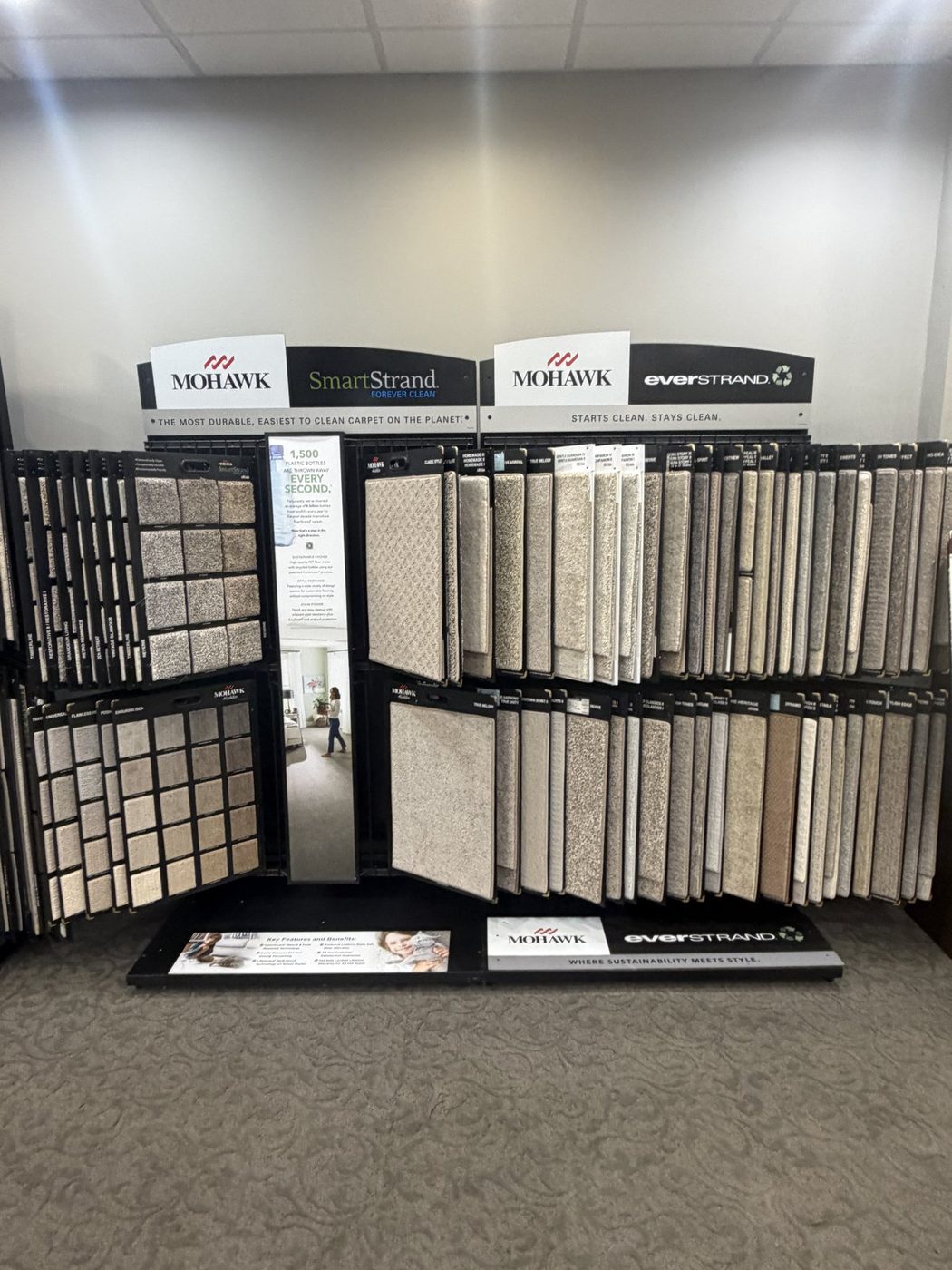 Soft plush carpet samples you can touch at the Mississippi Pro showroom in Pearl, MS
