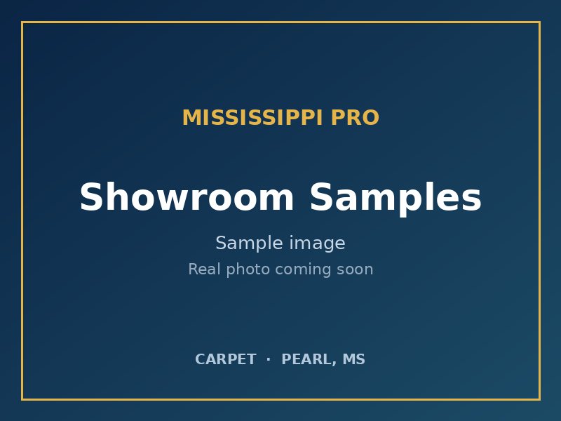 Carpet samples at the Mississippi Pro showroom in Pearl, MS